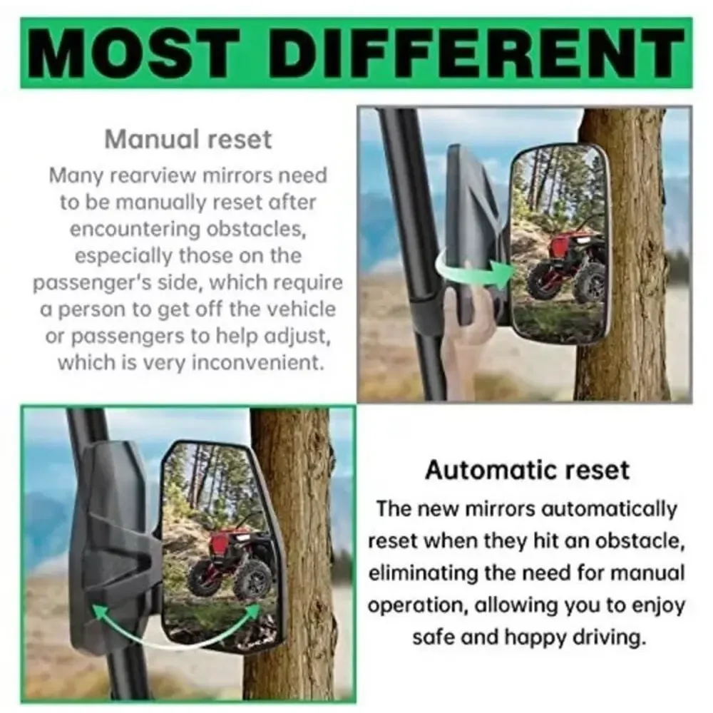 UTV Side Mirrors,You No Longer Need to Adjust by Hand,Innovative Automatic
